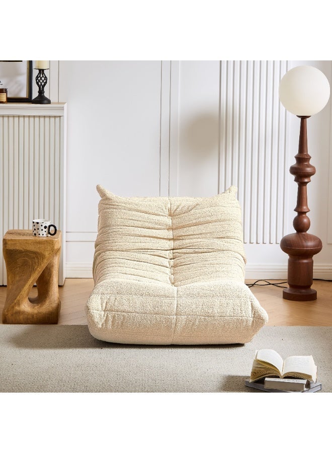 sahaba Bean bag chair, comfortable floor sofa with backrest, comfortable recliner chair with cushion, comfortable reading chair, American style floor chair for living room, office and bedroom (Beige) - Image 1