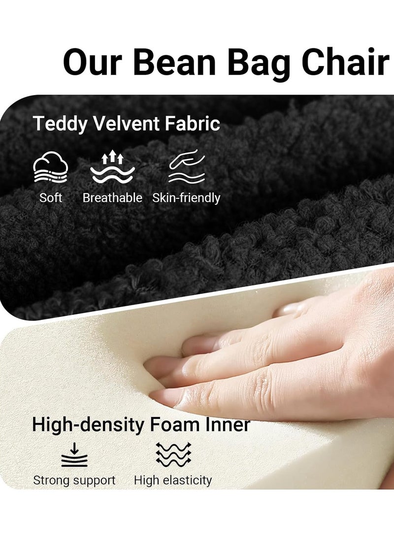 sahaba Bean bag chair, comfortable floor sofa with backrest, comfortable recliner chair with cushion, comfortable reading chair, American style floor chair for living room, office and bedroom (Beige) - Image 2