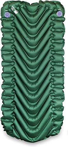 Klymit Static V Inflatable Sleeping Pad for Camping, Lightweight Hiking and Backpacking Air Bed, 2.5 Inch Thick, Short, Green - Image 1