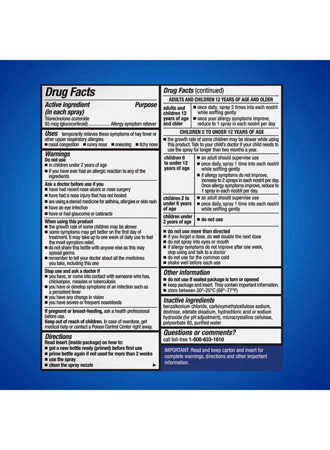 Nasacort Nasal Spray, 240 Count (16.9 ml or 0.57.oz) - Image 2