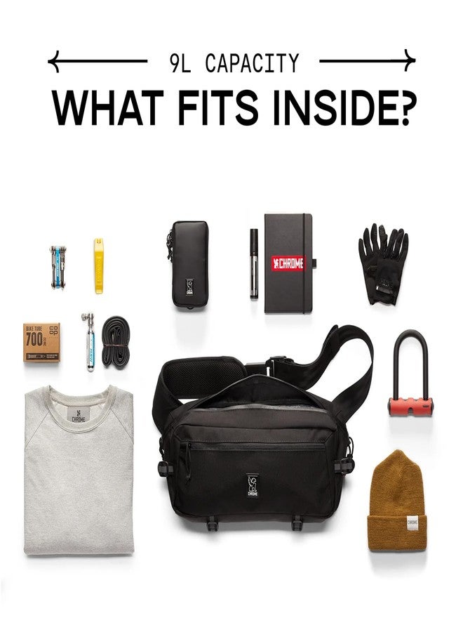 كروم حقيبة كتف كاديت من كروم إندستريز - حقيبة كروس بودي للنساء والرجال مع مشبك سريع الفتح - 9 لتر، أسود XRF - Image 3