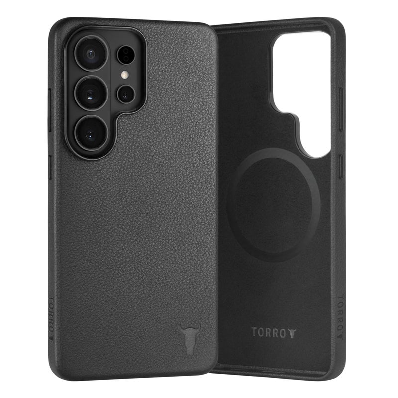 TORRO Case Compatible with Samsung Galaxy S26 Ultra 5G 2026 - Premium Leather MagSafe Charging Compatible, Slim Bumper Case (Black) - Image 1