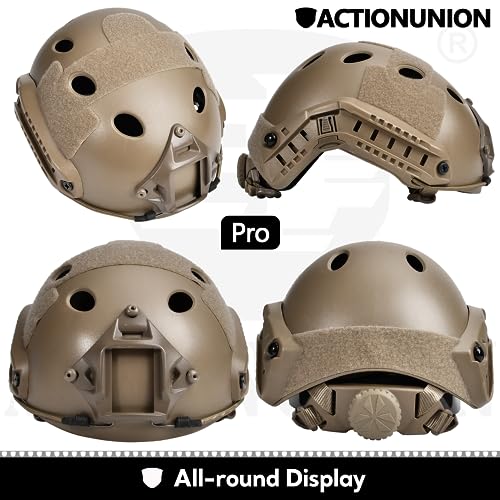 ACTIONUNION Airsoft Helmet Pro Set PJ Type Tactical Paintball Helmet (Tan Set) - Image 5