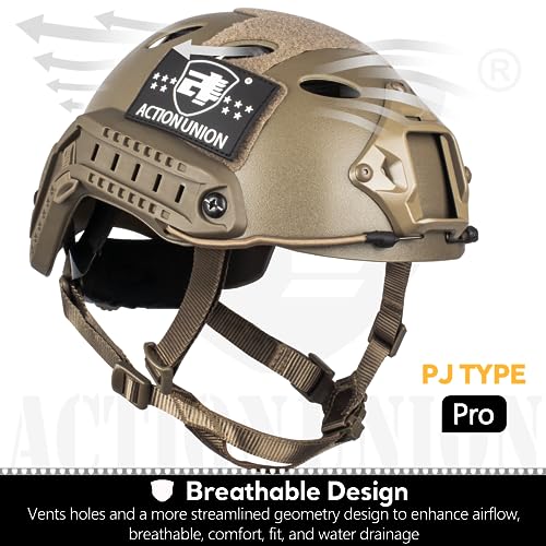 ACTIONUNION Airsoft Helmet Pro Set PJ Type Tactical Paintball Helmet (Tan Set) - Image 4