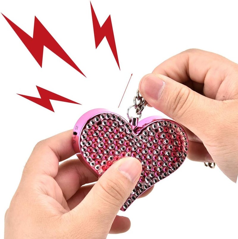 woobles Vigilant 130dB Personal Alarm,Self Defense Alarm Heart Shape Security Protect Personal Alert for Men Women Kids Students(Silver)- - Image 5