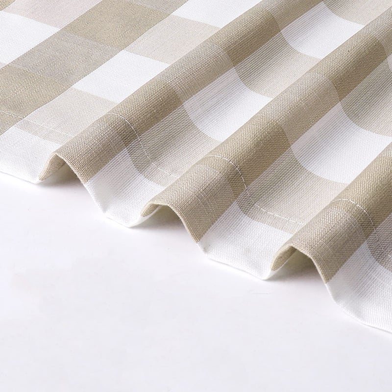 Amzdecor Buffalo Plaid Grommet Curtains 63 Inch Length, Semi-Sheer Check Textured Curtains Drapery for Living Room Bedroom Farmhouse,2 Panels ï¼ˆ40" x 63",Beige/Tan & Whiteï¼‰ - Image 5