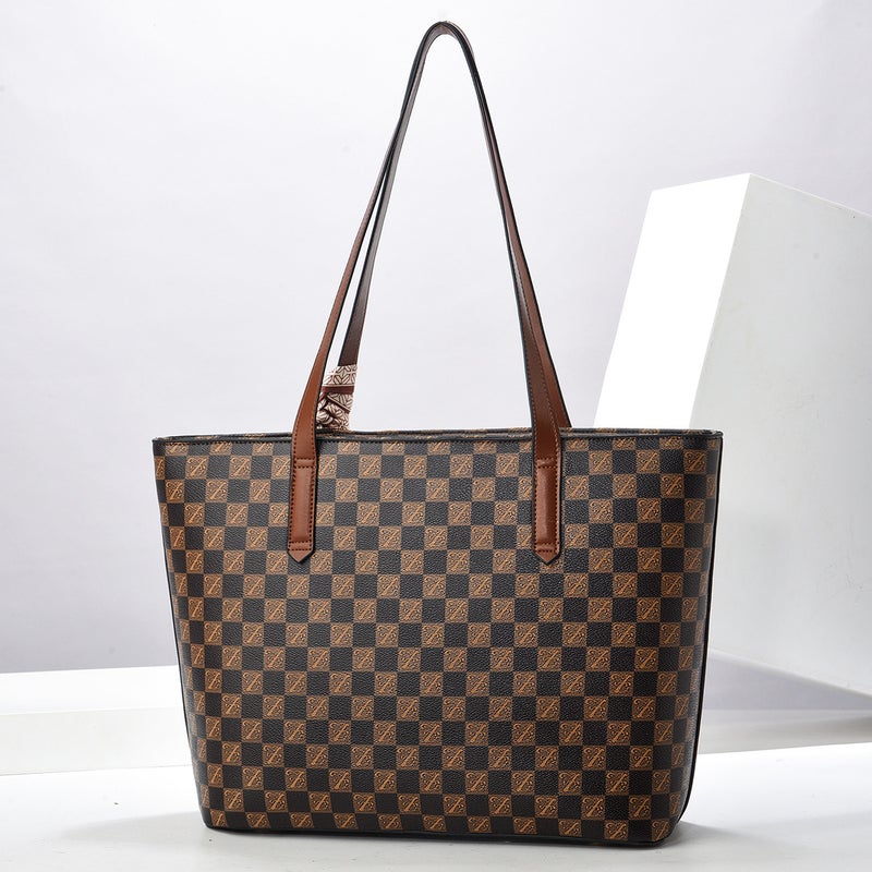 Tote Bag Checkerboard Bag Large Capacity Shoulder Crossbody Bag Handbag Taizhou Women'S Bag Bags - Image 4