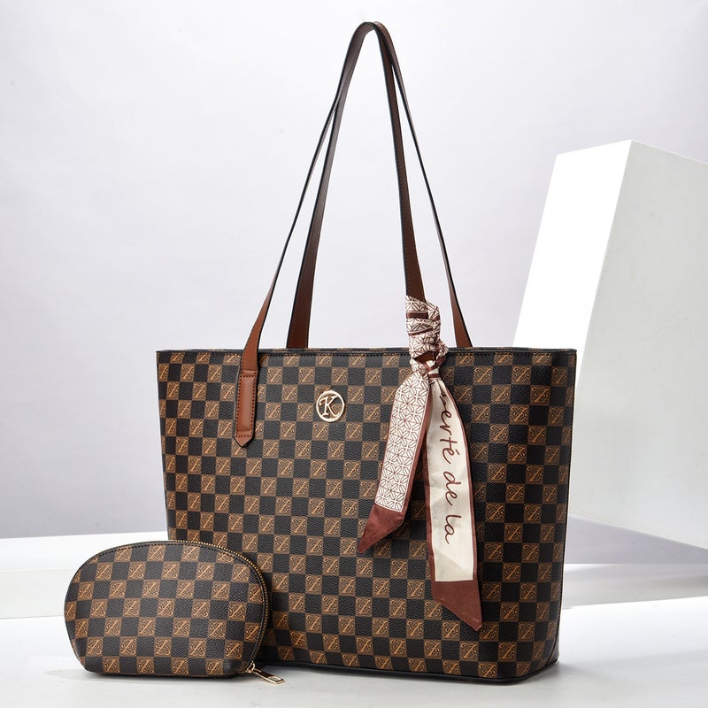 Tote Bag Checkerboard Bag Large Capacity Shoulder Crossbody Bag Handbag Taizhou Women'S Bag Bags - Image 2