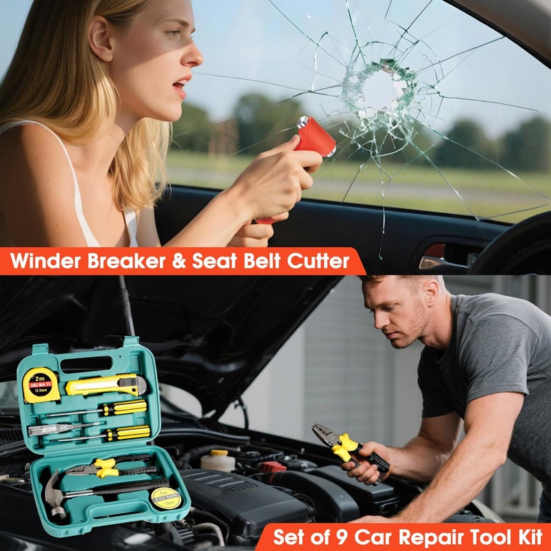 Beloskida Car Emergency Roadside Tool Kit with Jumper Cable Shovel,Auto Truck Vehicle Assistant Safety Kit Bag for Men Women with First Aid Kit, Winter Basic Automobile Road Side Kit - Image 3