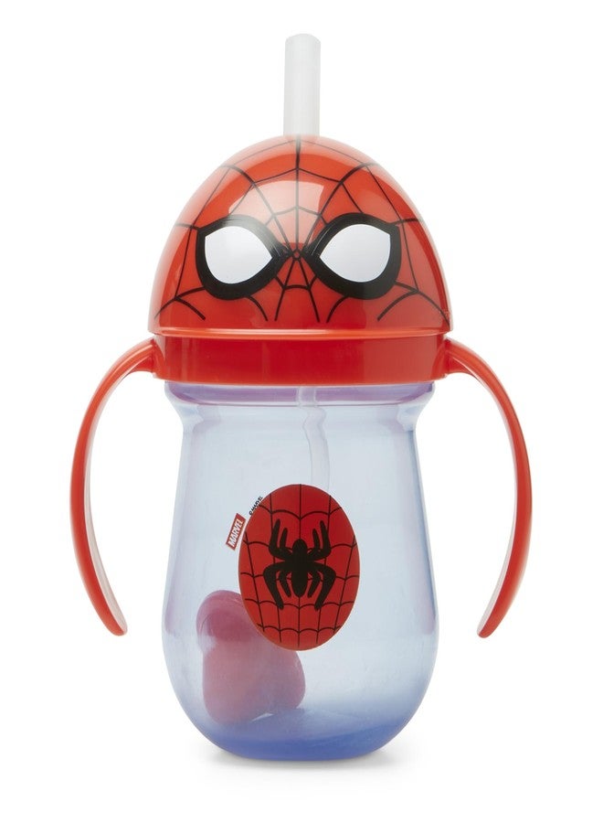 The First Years Spidey and his Amazing Friends Weighted Straw Cup - Spill-Proof Spider-Man Toddler Cup with Flip-Top Cover - Dishwasher Safe - 7 Oz - Ages 9 Months and Up - Image 1