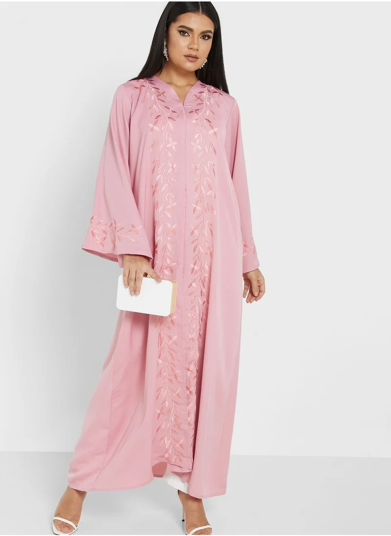Khizana Embroidered Detail Abaya With Sheila