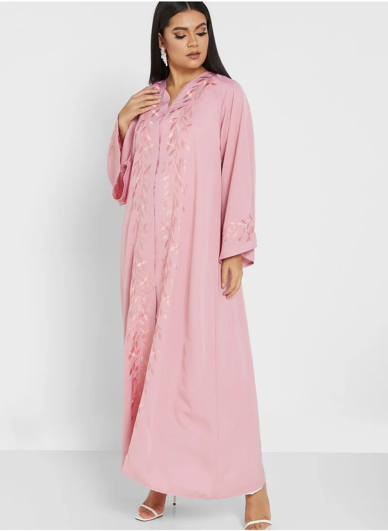 Khizana Embroidered Detail Abaya With Sheila