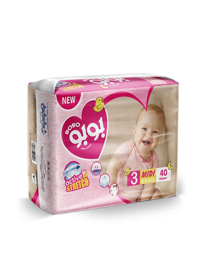 حفاضات  متوسط  مقاس 3 (40ق)