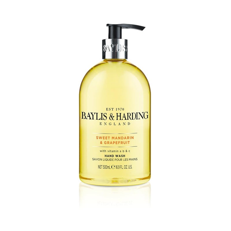 Baylis & Harding Baylis & Harding Liquid Hand Soap Wash with Dispenser, Sweet Mandarin & Grapefruit, 16.9oz/500ml