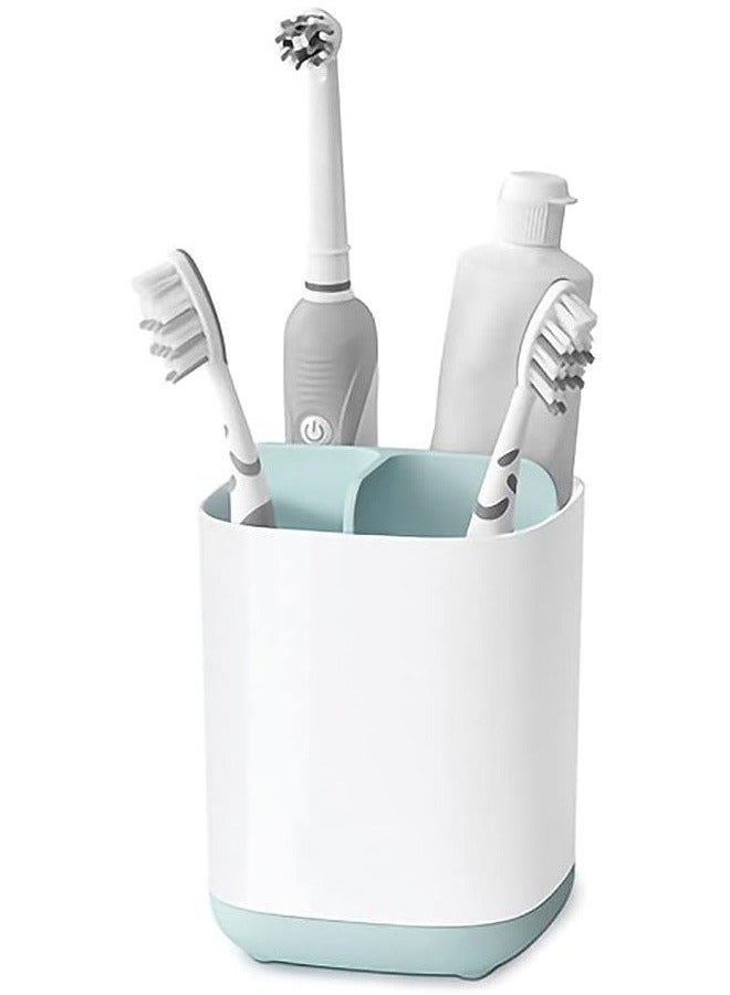 Toothbrush Holder with Anti-Slip Bottom-Made of PP and Abs Plastic Versatile Storage, Detachable for Easy Cleaning,3 Slots Electric Toothbrush and Toothpaste Holder Bathroom Organizer for Countertop. - Image 1