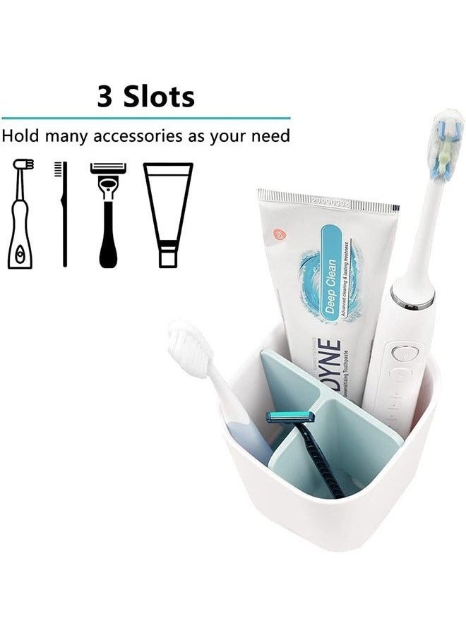 Toothbrush Holder with Anti-Slip Bottom-Made of PP and Abs Plastic Versatile Storage, Detachable for Easy Cleaning,3 Slots Electric Toothbrush and Toothpaste Holder Bathroom Organizer for Countertop. - Image 2