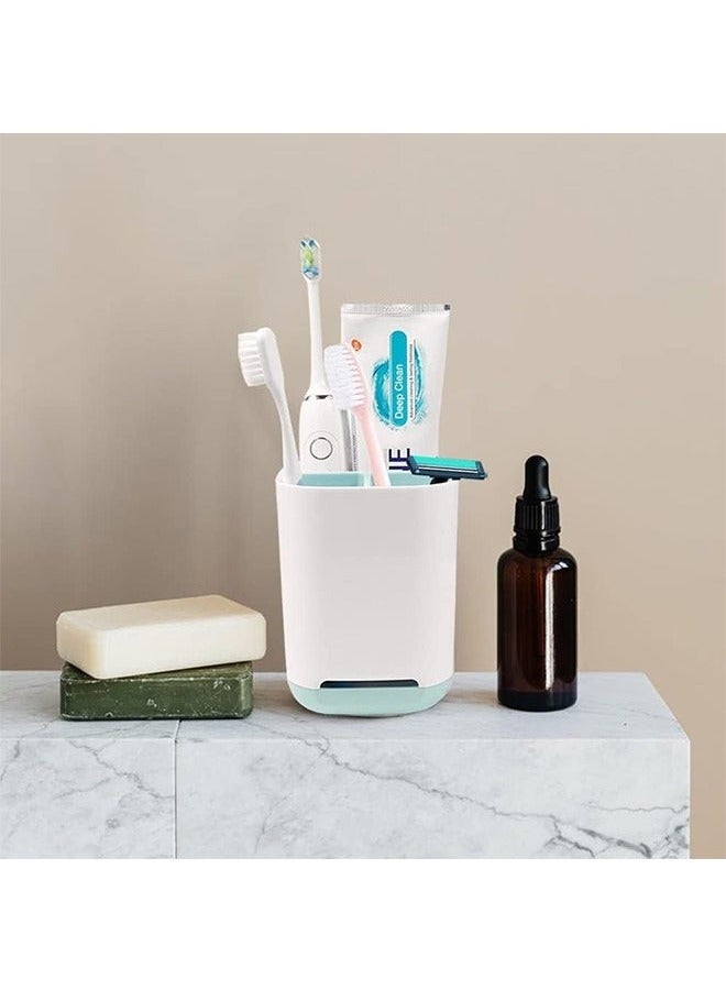 Toothbrush Holder with Anti-Slip Bottom-Made of PP and Abs Plastic Versatile Storage, Detachable for Easy Cleaning,3 Slots Electric Toothbrush and Toothpaste Holder Bathroom Organizer for Countertop. - Image 3