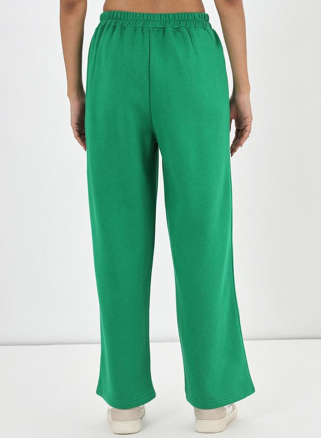 Femmella Green Straight Fit Fleece Trackpants - Image 3