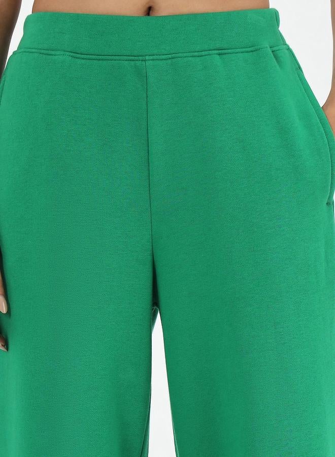 Femmella Green Straight Fit Fleece Trackpants - Image 2