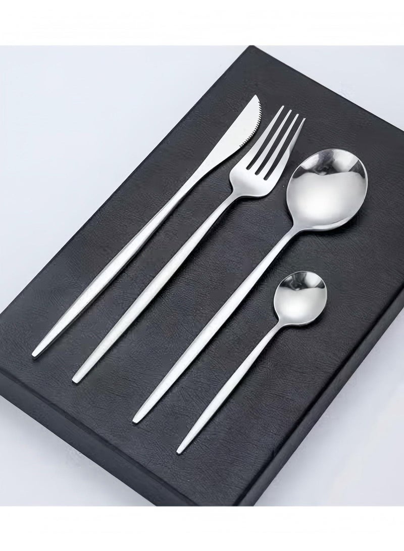 SISGL 31-Piece Knife Fork Spoon Full Cutlery Set With Cutlery Storage Box  - Image 5