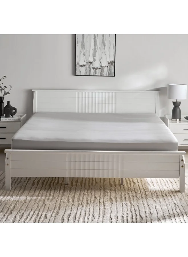 Home Box Opulent Luxe Solid Cotton Queen Fitted Sheet 200 x 40 x 150 cm