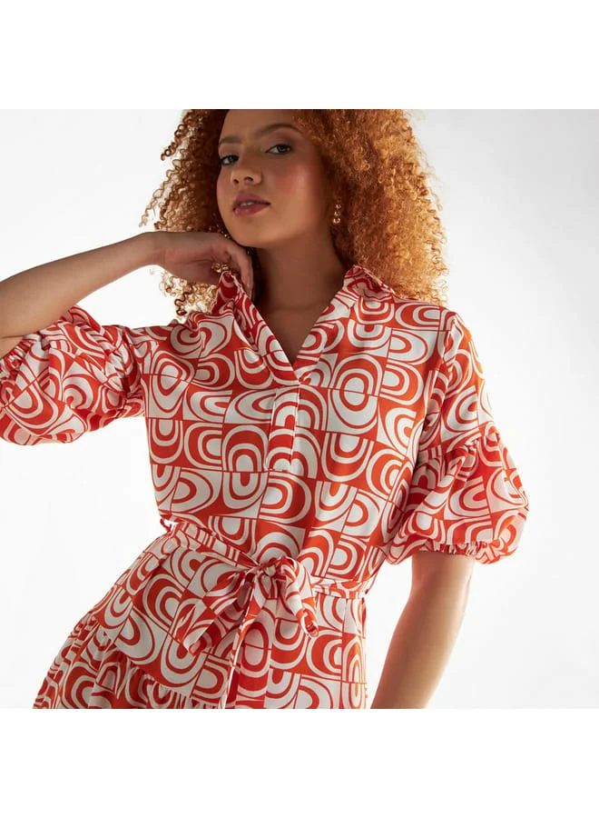 Splash FAV Retro Print Midi Dress