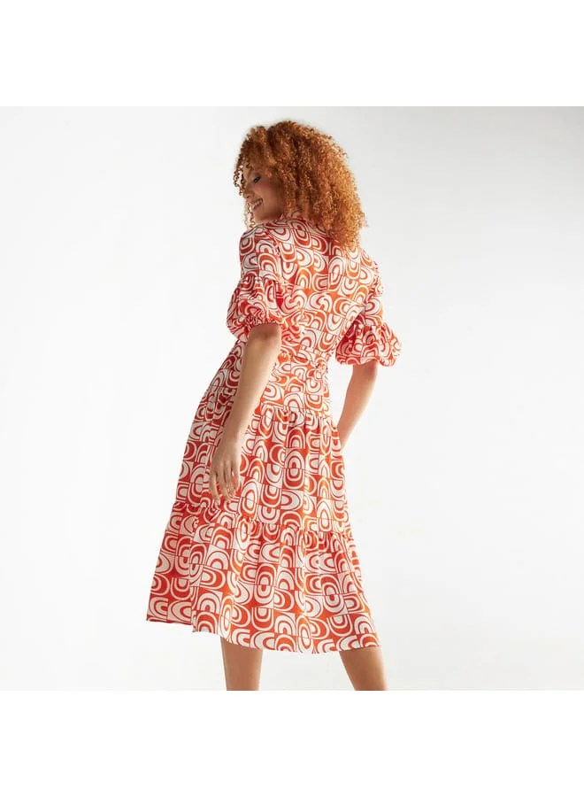Splash FAV Retro Print Midi Dress