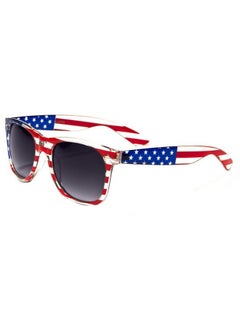 V.W.E. Classic American Patriot Flag Mirror Sunglasses Usa Transparent Frame (Gray)  - Image 1