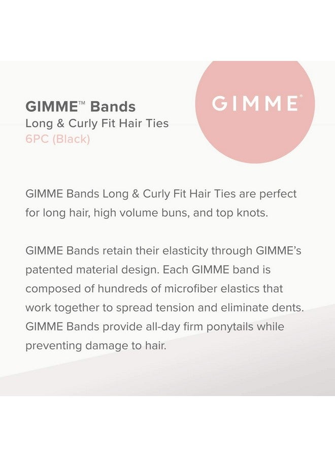 غيمي ربطات شعر طويلة ومجعد من بيوتي، ربطات شعر أونيكس سوداء خالية من الأضرار، إكسسوارات شعر مطاطية من الألياف الدقيقة بدون خياطة، إكسسوارات شعر طويلة ومجعد، لا توجد خدوش أو تكسر (6 قطع) - Image 2