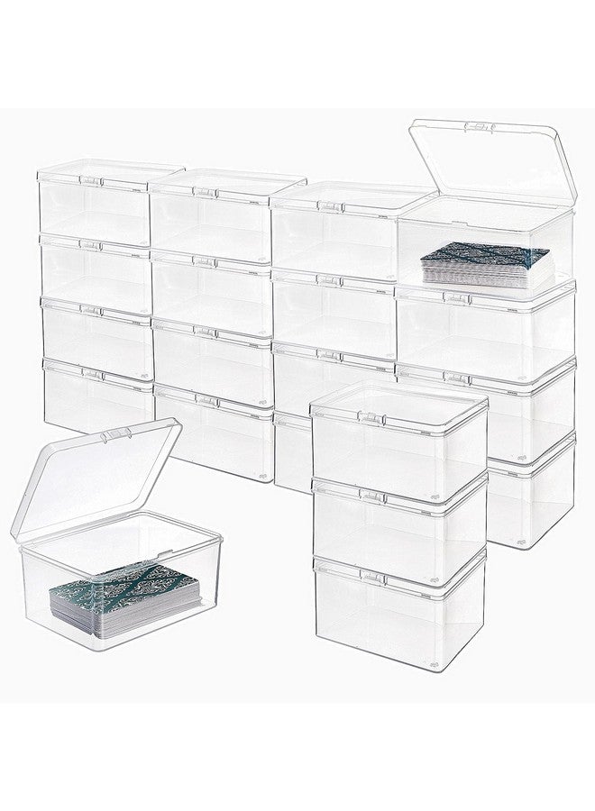 Tebery 20 Pcs Plastic Playing Card Cases Clear, Waterproof Card Deck Box for Game, Sturdy Trading Card Holder Organizer, Portable Card Game Storage Container for Party, Travel, Outdoors, Snap Closed - Image 1