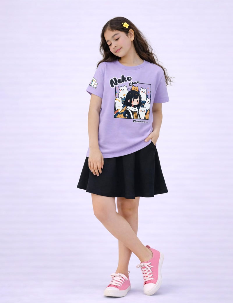 SHODOX® Girls Cotton Blend Printed Regular Fit Half Sleeve Multicolor T-Shirts (Pack of 3) - Image 4