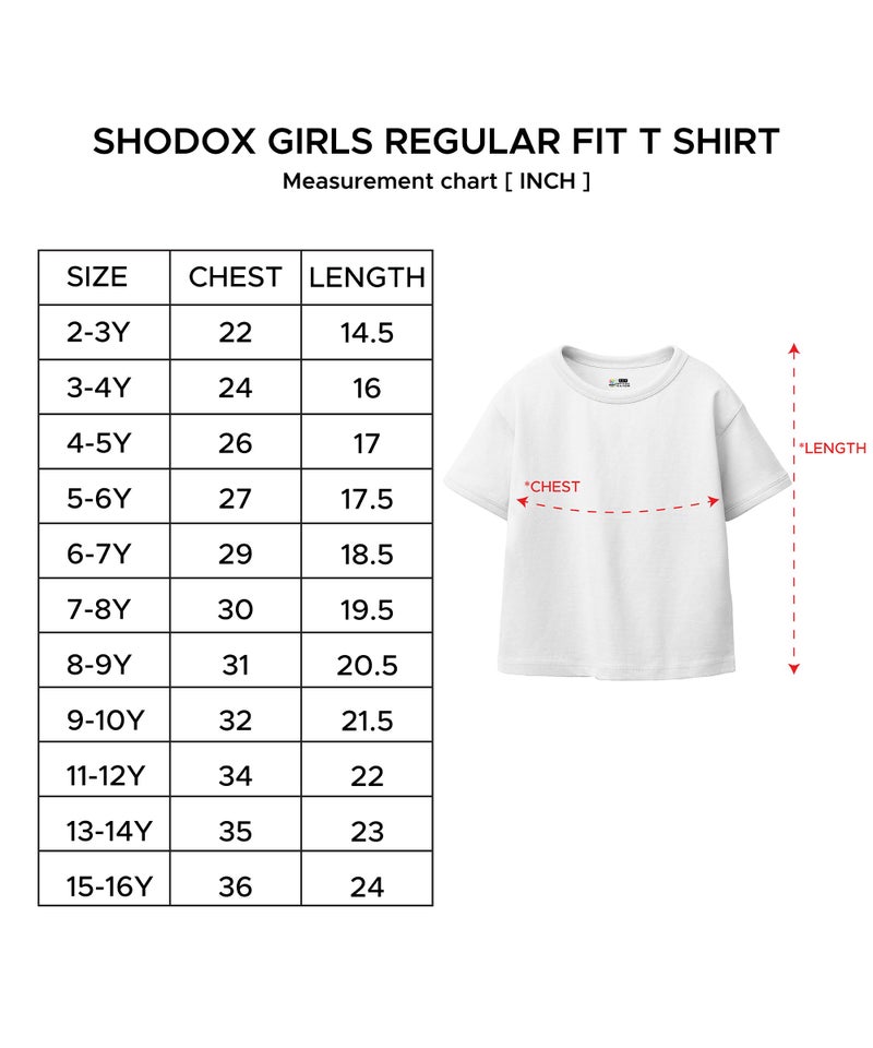 SHODOX® Girls Cotton Blend Printed Regular Fit Half Sleeve Multicolor T-Shirts (Pack of 3) - Image 5