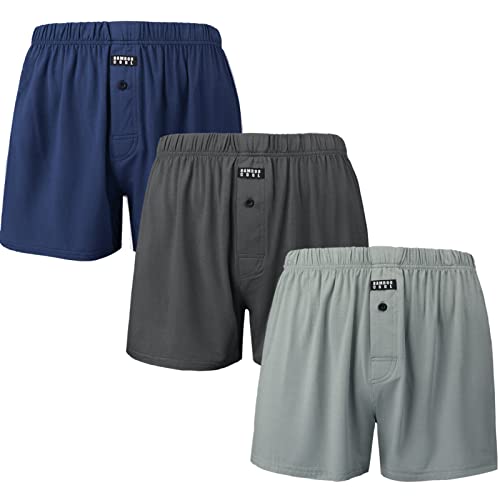 BAMBOO COOL Men's Boxers Underwear Boxer Shorts for Men Classic Lounge Loose Stretch Short (3 Pack), X-Large - Image 1