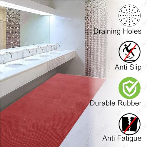 Ab Sab S-Mat Long Lasting Multi Purpose Rectangular Shape Mat For Entrance Doormat, Home, Bedroom, Bathroom Offices And Home Decoration,Water Resistant, (Material-Rubber) (2X6, Red) - Image 3