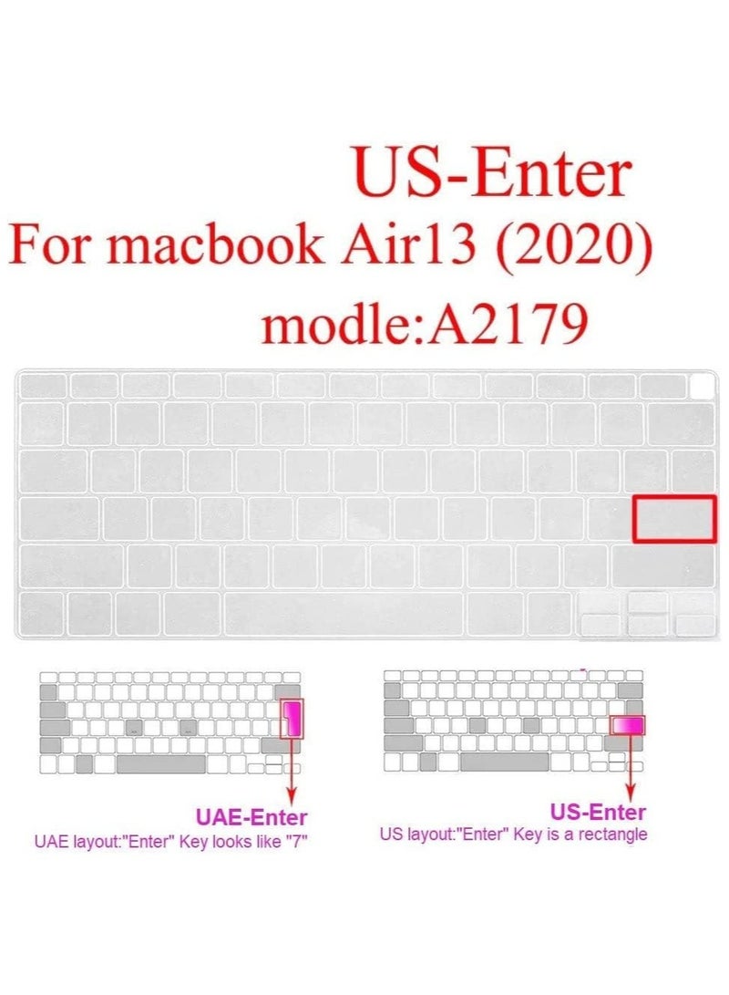 أمم غطاء لوحة مفاتيح شفاف بتصميم أمريكي لماك بوك نيو اير 13 بوصة مع شاشة ريتينا موديل ايه 2179 / ايه 2337 إصدار 2020/2021 شفاف - Image 4
