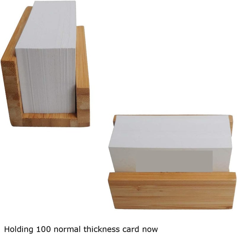 Bukela 1 Pcs Bamboo Wood Desktop Business Card Holder for Desk Sturdy Business Card Display Stand for Office Suitable for Men and Women - Image 3