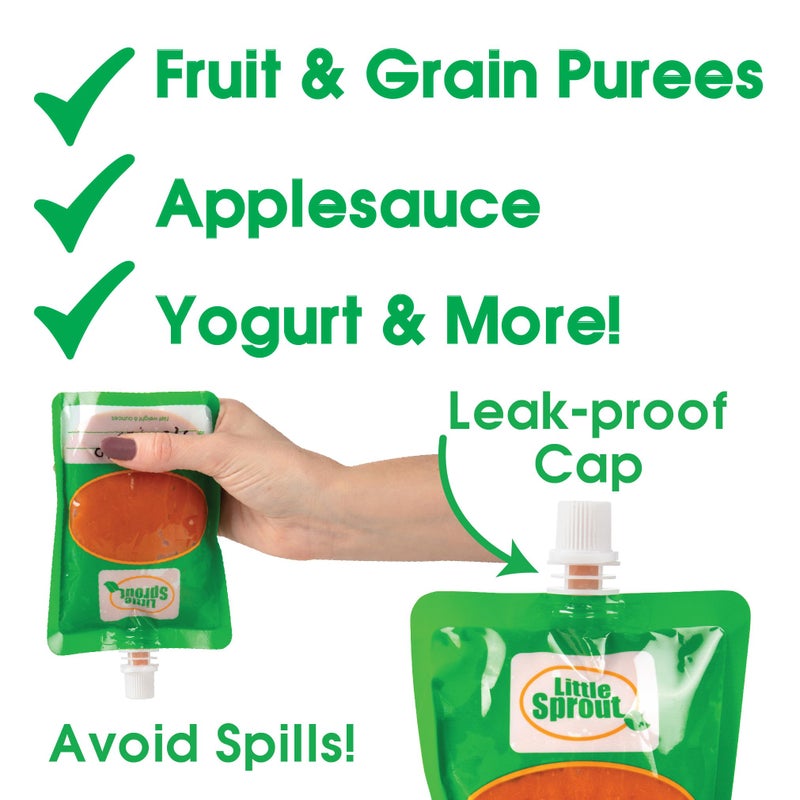 Cuticate Disposable 6oz Baby Food Storage Pouch Containers, 96 Pack- Write What You Want Squeezable Pouches- Make Homemade Organic Food for Babies/Toddlers- Works with Most Filling Stations Including Infantino - Image 4
