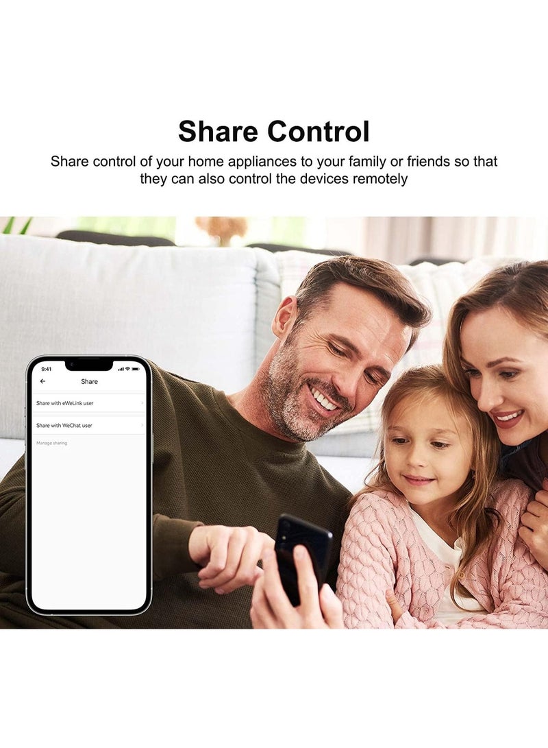 مفتاح اضاءة سمارت بواي فاي ومفتاح حائط سمارت لاسلكي مع جهاز تحكم عن بعد ومؤقت ومتوافق مع ومساعدة جوجل وسهل التركيب ويلزم وجود سلك محايد (مع 3 مفاتيح كهربائية) - Image 3