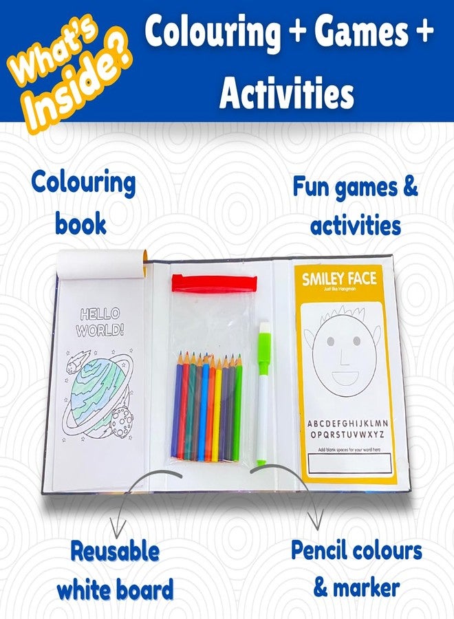 CocoMoco Kids 4 in 1 Solar Theme Colouring Kit for Kids 6-12 | Art and Craft Kit for Girls 9-12 | Drawing, Games Activity Set | Return Gifts for Kids Birthday Party | Gift for Boys & Girls - Image 2