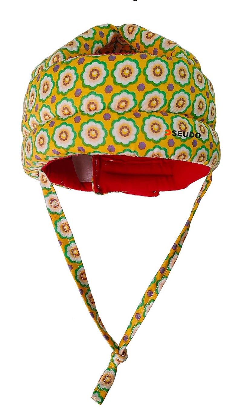 PSEUDO Baby Toddlers Kids Child Head Back Safety Protector Pad Cushion Pillow with Straps (Dot Yellow) - Image 4
