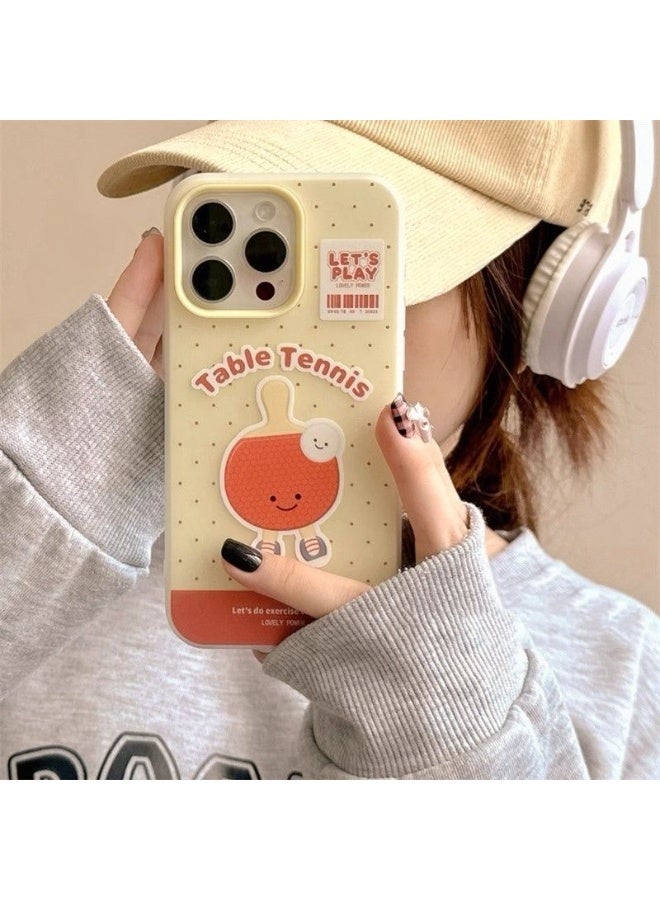 NIBEMINENT Cute Racket Protective TPU Case Cover For iPhone 14 Pro Max, Yellow