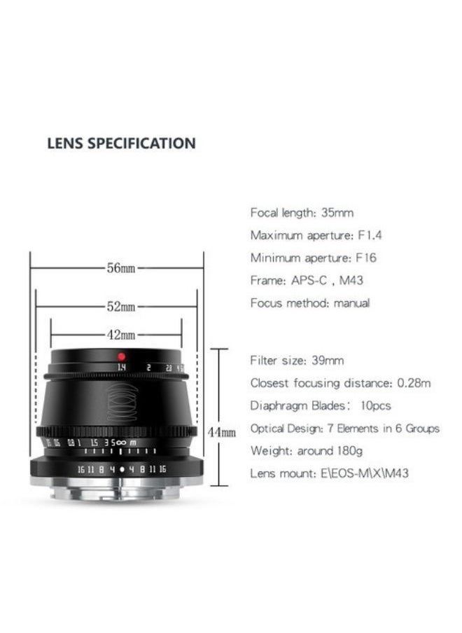 TTArtisan 35mm f/1.4 Lens for Micro Four Thirds (Black) - pzsku/ZE46AC50A4AB245E7D125Z/45/_/1653072077/e120159b-7bb8-4c92-8804-2991aa63594b