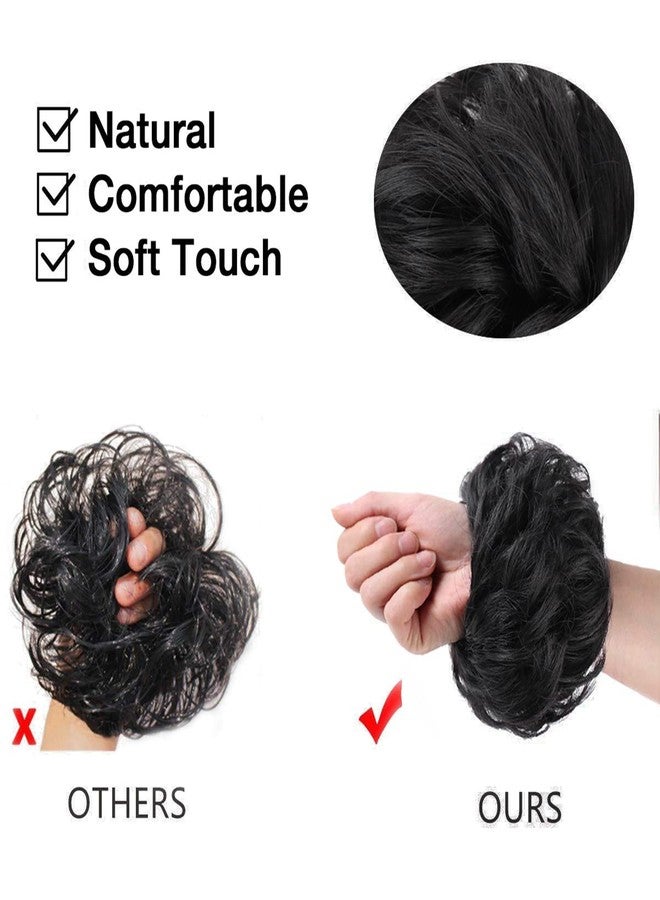 Sankrityayan Messy Hair Bun Hair Scrunchies Extension Curly Wavy Messy Synthetic Chignon, Updos Hairpiece Bun Scrunchie Ideal for Women and Girls (Black, Pack of 1) - Image 4