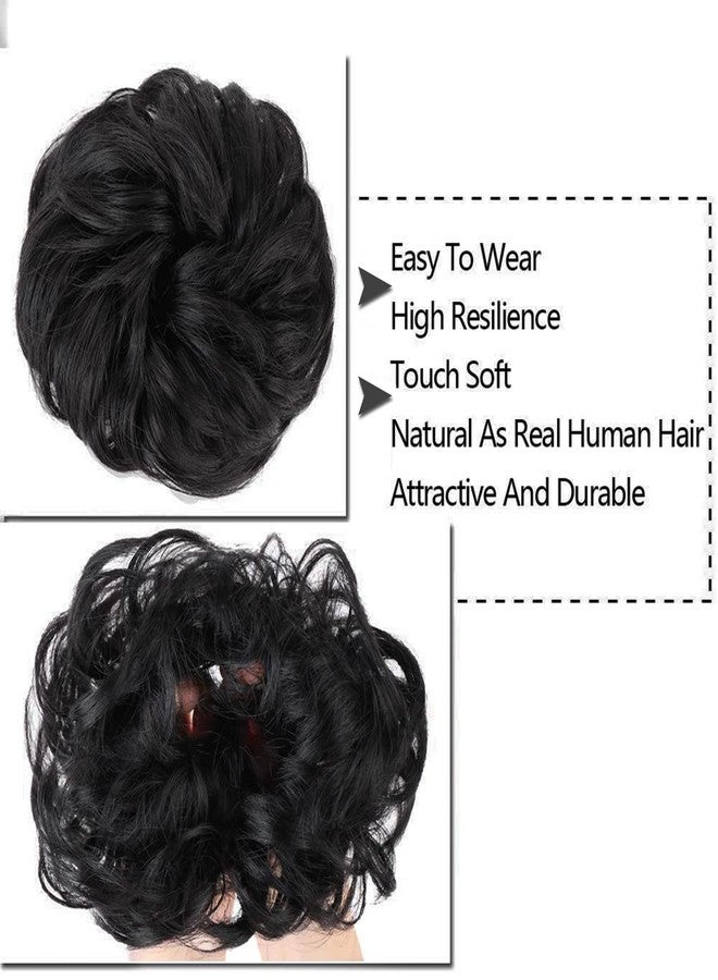 Sankrityayan Messy Hair Bun Hair Scrunchies Extension Curly Wavy Messy Synthetic Chignon, Updos Hairpiece Bun Scrunchie Ideal for Women and Girls (Black, Pack of 1) - Image 3