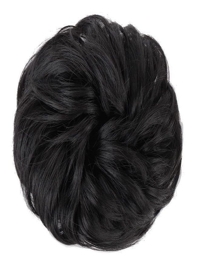Sankrityayan Messy Hair Bun Hair Scrunchies Extension Curly Wavy Messy Synthetic Chignon, Updos Hairpiece Bun Scrunchie Ideal for Women and Girls (Black, Pack of 1) - Image 2