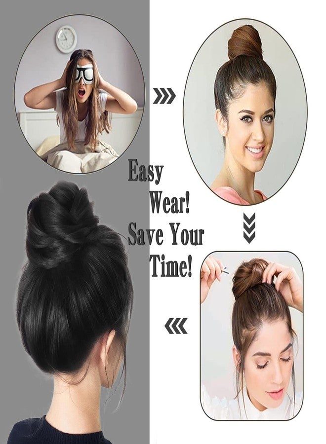 Sankrityayan Messy Hair Bun Hair Scrunchies Extension Curly Wavy Messy Synthetic Chignon, Updos Hairpiece Bun Scrunchie Ideal for Women and Girls (Black, Pack of 1) - Image 5