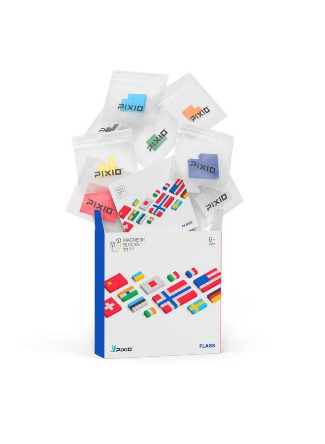 PIXIO Flags - Magnetic Building Blocks For Kids Over 6 Years, Pixel Art, Stem Magnet Toys For Kids Ages 8-12, Portable Magnetic Blocks For Creativity - 162 Pcs - Image 2