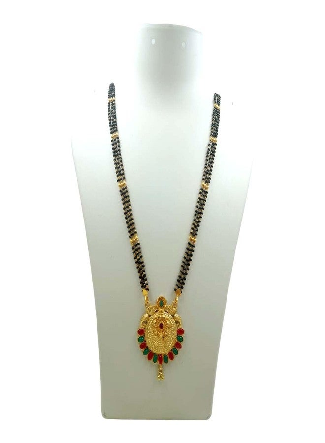 Swaroop Designer Mangalsutra For Women Stylish New Gold Plated Mangalsutra Long Size Heavy Design Long Black Bead Chain 171 - Image 2