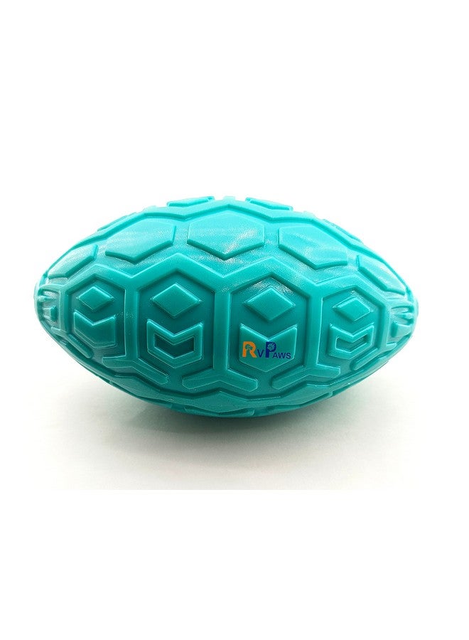 Pet Rugby Ball Shape Soft Natural Interactive Food Dispenser Feeding Toy - Slow Feeder Ball Toy For Dogs And Cats (Color May Vary) - Pack Of 1 - Image 1