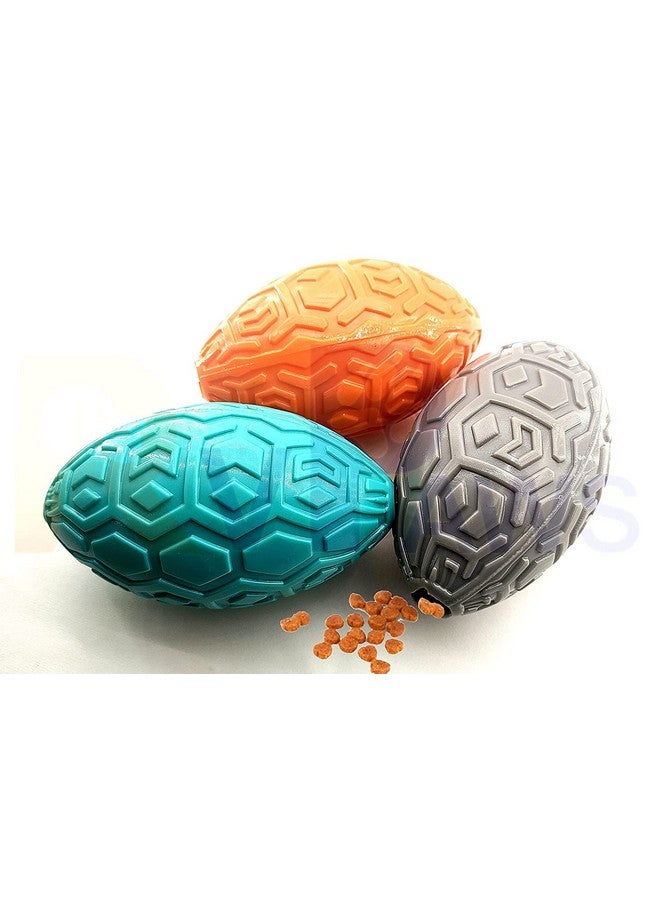Pet Rugby Ball Shape Soft Natural Interactive Food Dispenser Feeding Toy - Slow Feeder Ball Toy For Dogs And Cats (Color May Vary) - Pack Of 1 - Image 3